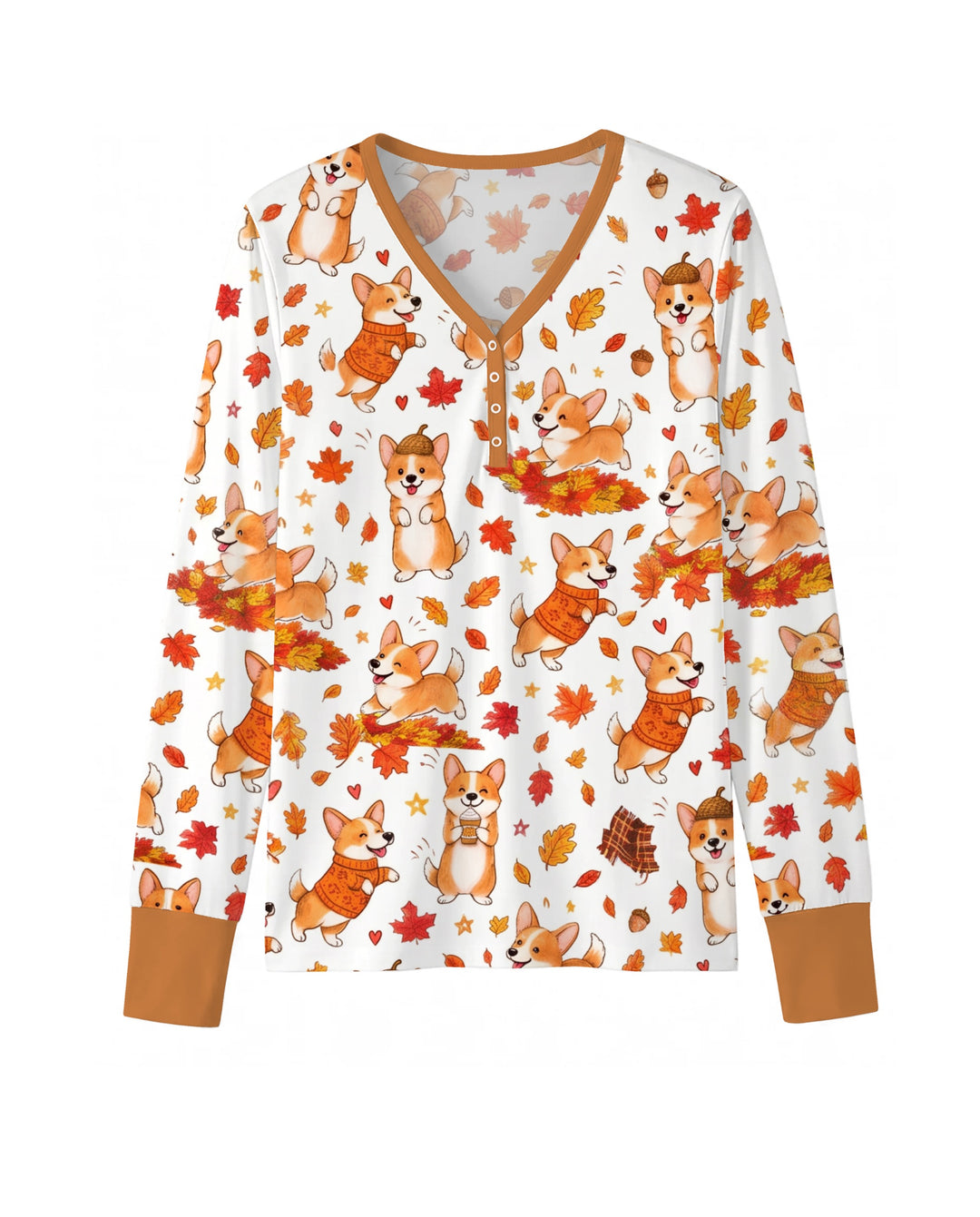 Happy Fall Corgis Bamboo Women Pajama Set