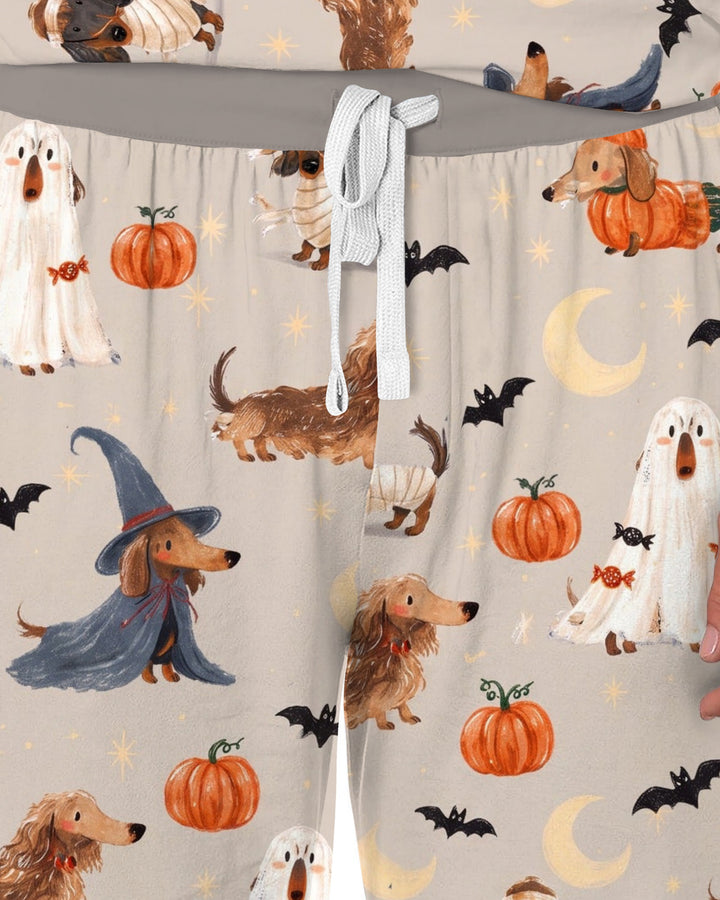 Spooky Dachshund Halloween Night Bamboo Men's Pajama Set