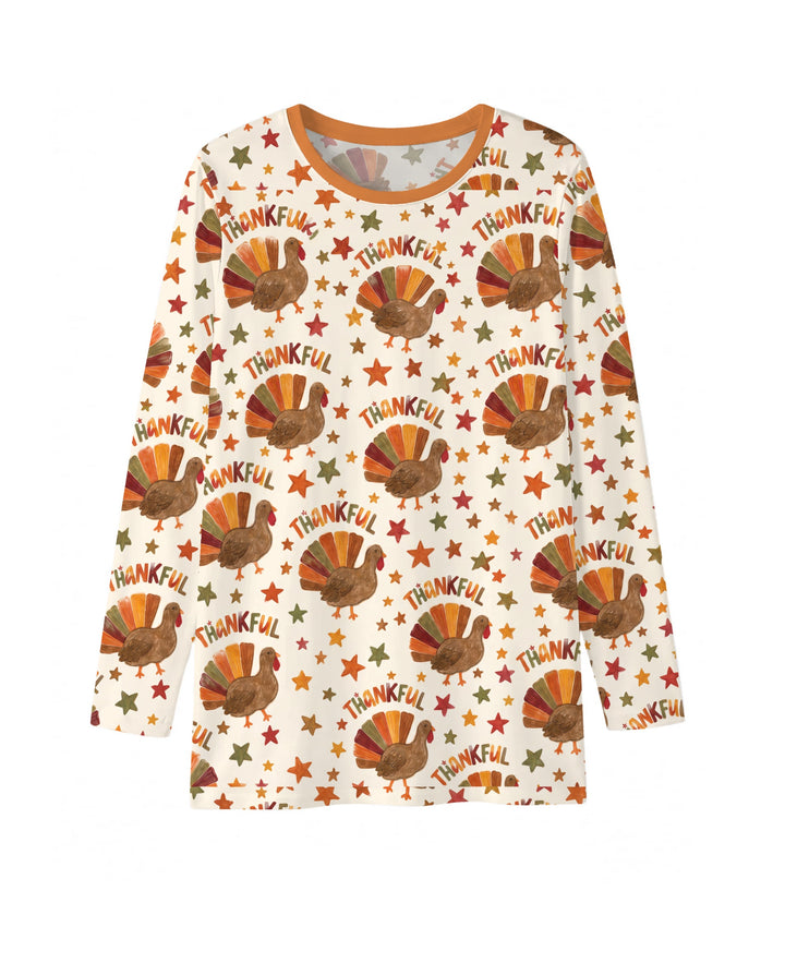 Thankful Turkey Autumn Stars Bamboo Men's Pajama Set