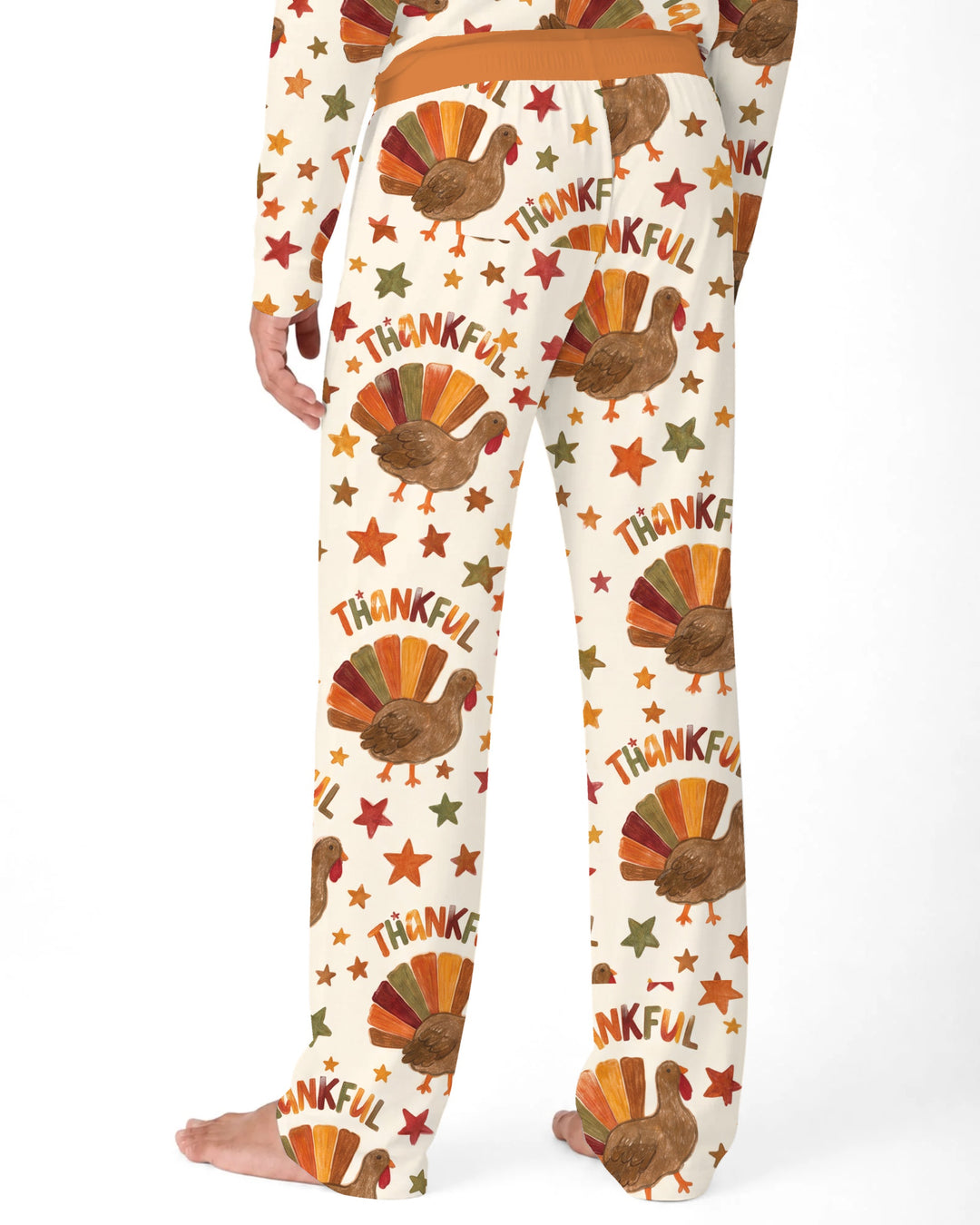 Thankful Turkey Autumn Stars Bamboo Men's Pajama Set