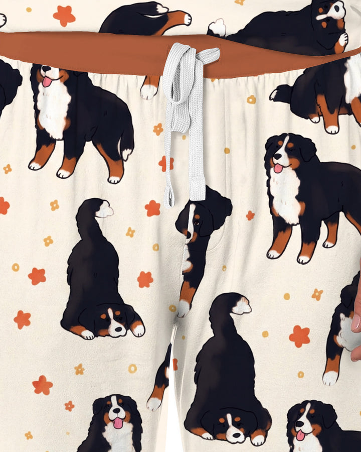 Playful Bernese Mountain Dog Moments Bamboo Men's Pajama Set