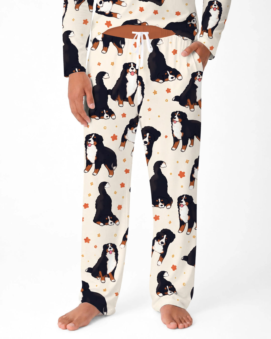 Playful Bernese Mountain Dog Moments Bamboo Men's Pajama Set