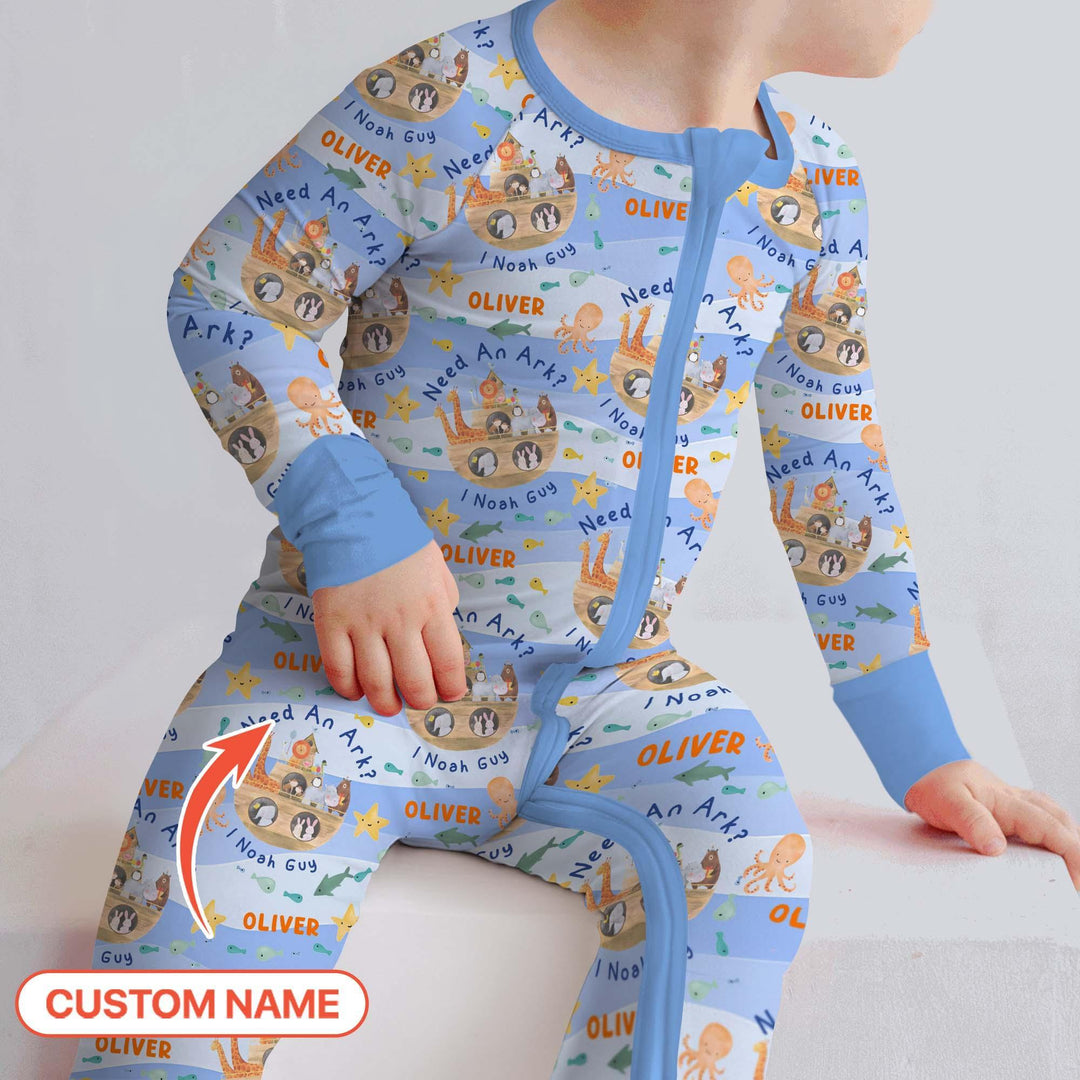 Noah’s Ark Custom Name Boy Convertible Zippy , Noah’s Ark Custom Name Boy Convertible Zippy - 0-3M