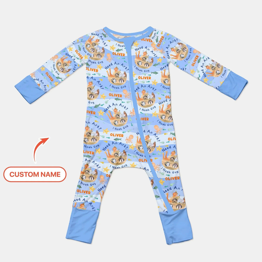 Noah’s Ark Custom Name Boy Convertible Zippy , Noah’s Ark Custom Name Boy Convertible Zippy - 0-3M