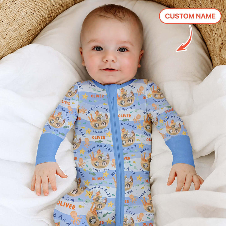 Noah’s Ark Custom Name Boy Convertible Zippy , Noah’s Ark Custom Name Boy Convertible Zippy - 0-3M
