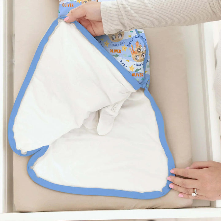 Noah’s Ark Custom Name Boy Sleep Bag , Noah’s Ark Custom Name Boy Sleep Bag - XS / 0.5 TOG
