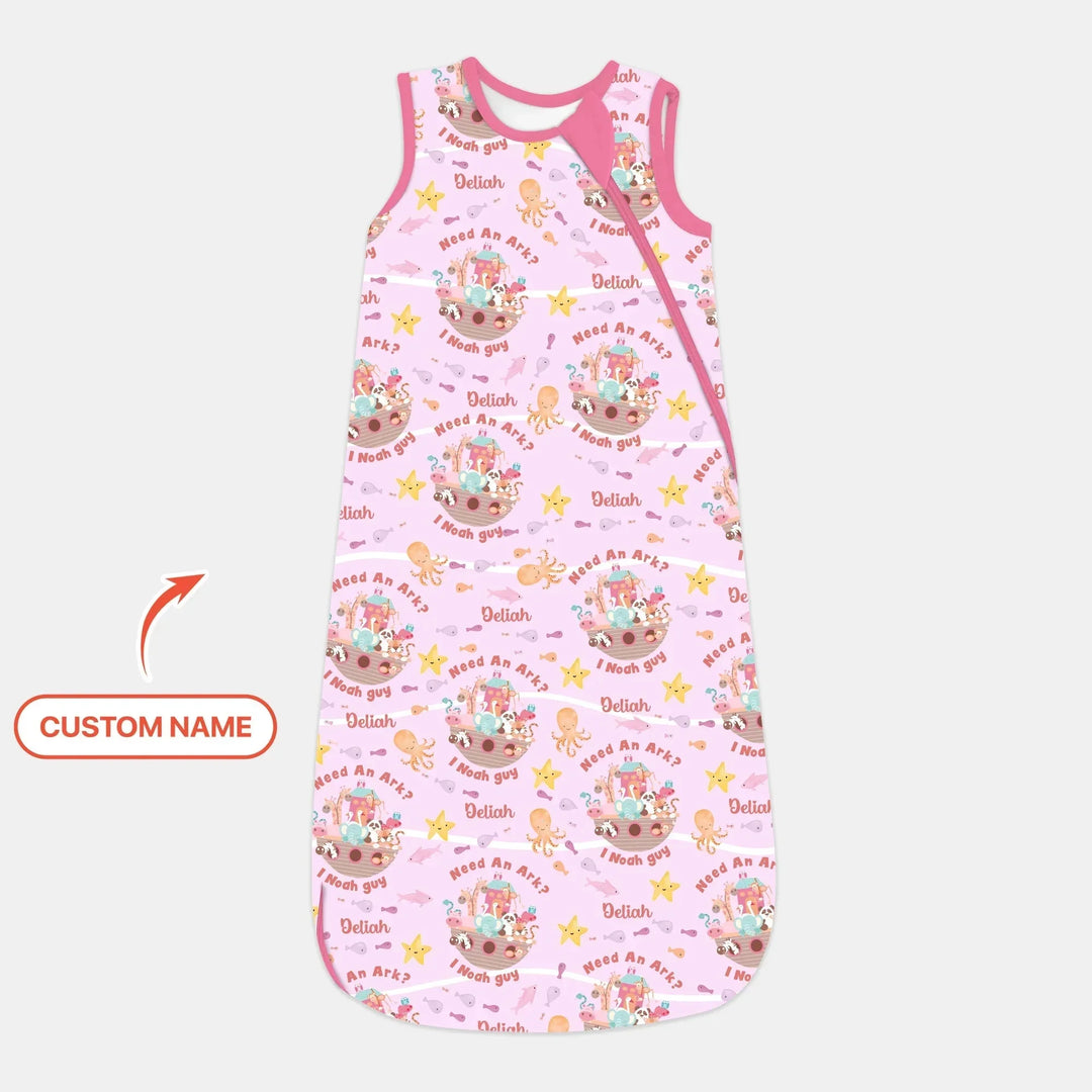 Noah’s Ark Custom Name Girl Sleep Bag , Noah’s Ark Custom Name Girl Sleep Bag - XS / 0.5 TOG