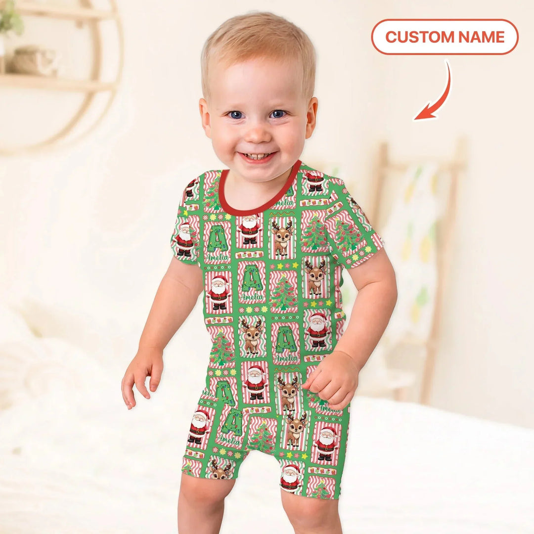 North Pole Wonderland Two Piece Short Sleeve Shorts Pajama Set , North Pole Wonderland Two Piece Short Sleeve Shorts Pajama Set - 12-18M