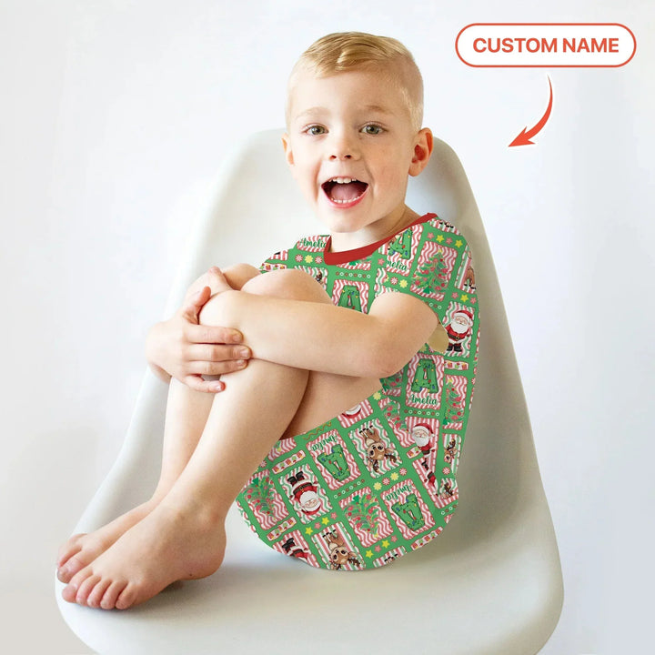 North Pole Wonderland Two Piece Short Sleeve Shorts Pajama Set , North Pole Wonderland Two Piece Short Sleeve Shorts Pajama Set - 12-18M