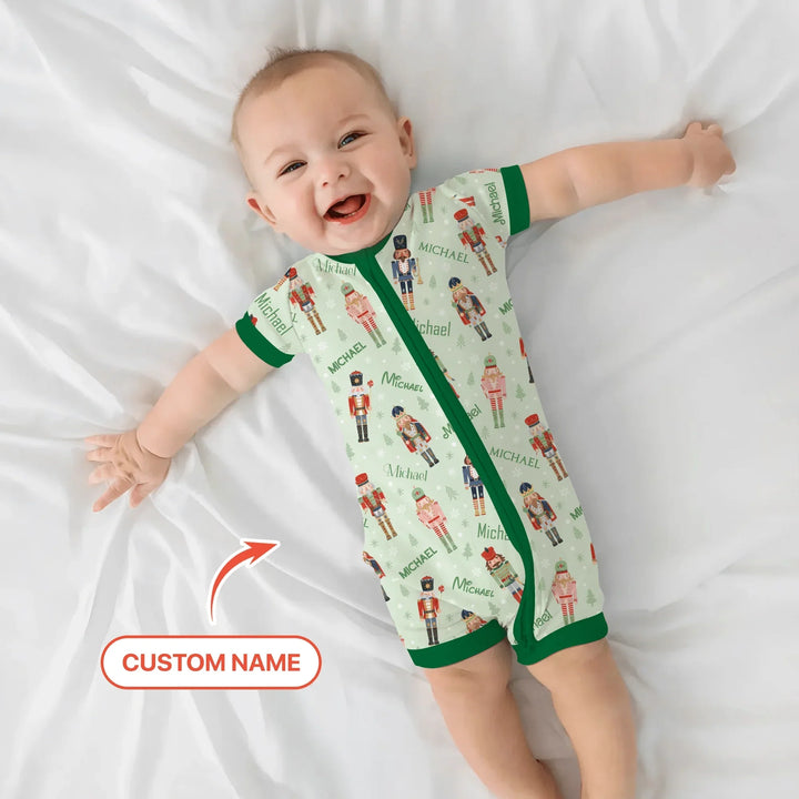 Nutcracker Parade Custom Name Boy Shorty Zippy , Nutcracker Parade Custom Name Boy Shorty Zippy - 0-3M