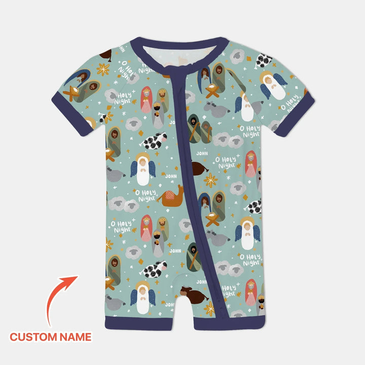 O Holy Night Custom Name Shorty Zippy , O Holy Night Custom Name Shorty Zippy - 0-3M