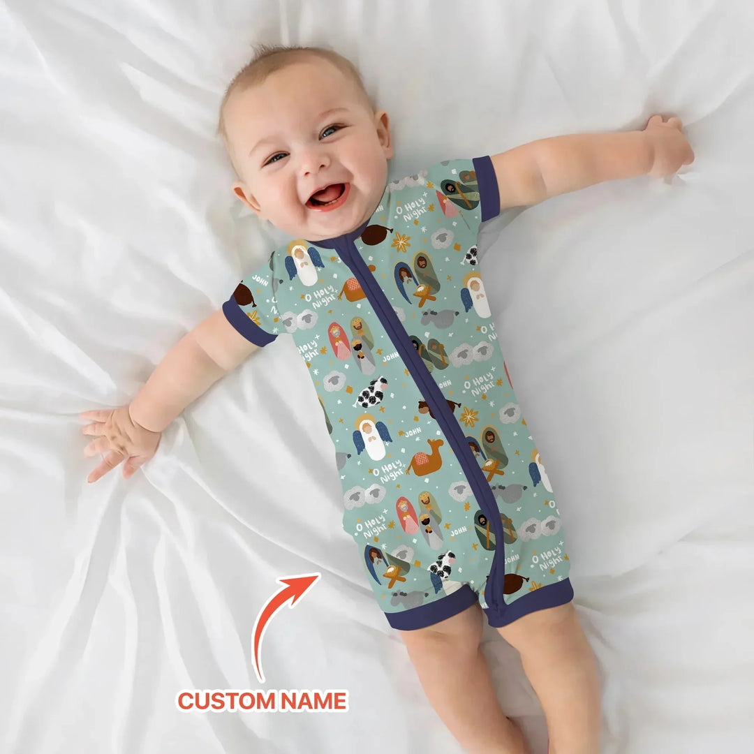 O Holy Night Custom Name Shorty Zippy , O Holy Night Custom Name Shorty Zippy - 0-3M
