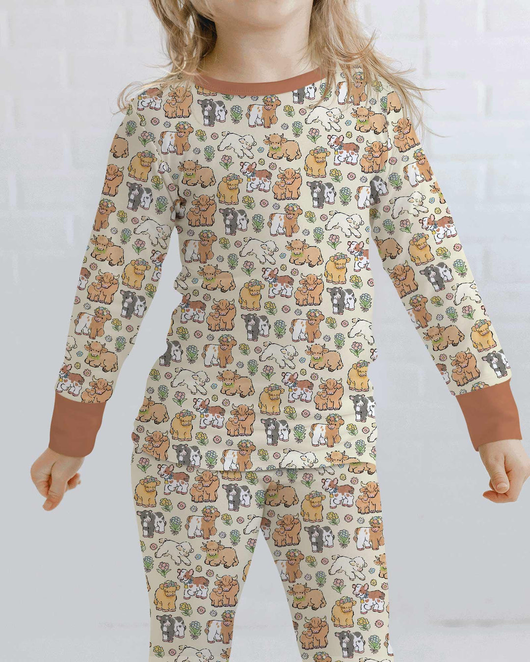 Little Highland Friends Bamboo Two Piece Long Sleeve Pajama Set