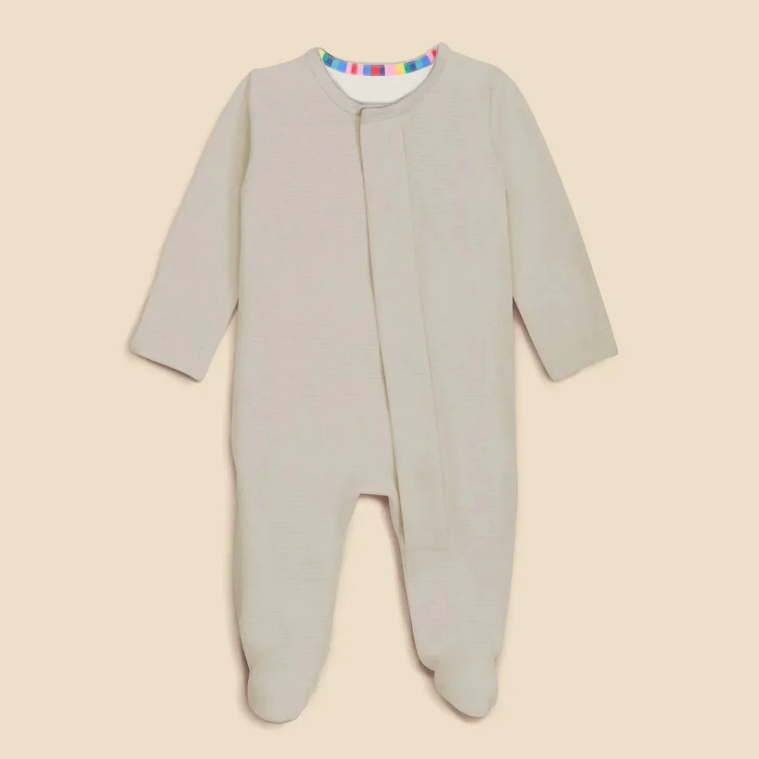Oat Magnetic Footie Romper , Oat Magnetic Footie Romper - Newborn