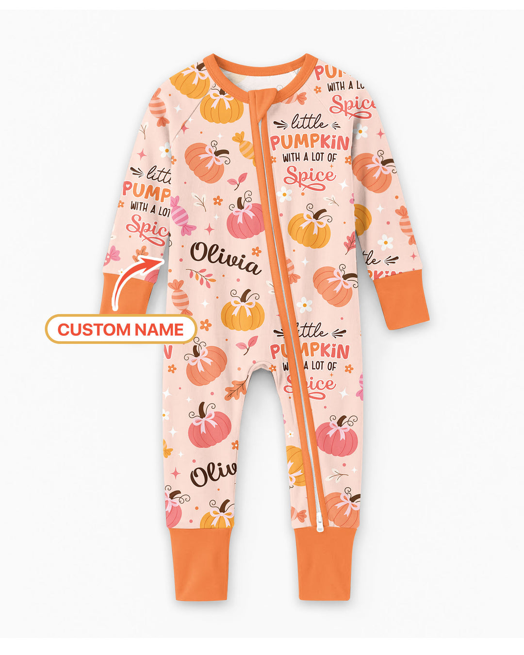 Custom Name Little Pumpkin With A Lot Of Spice Bamboo Convertible Zippy