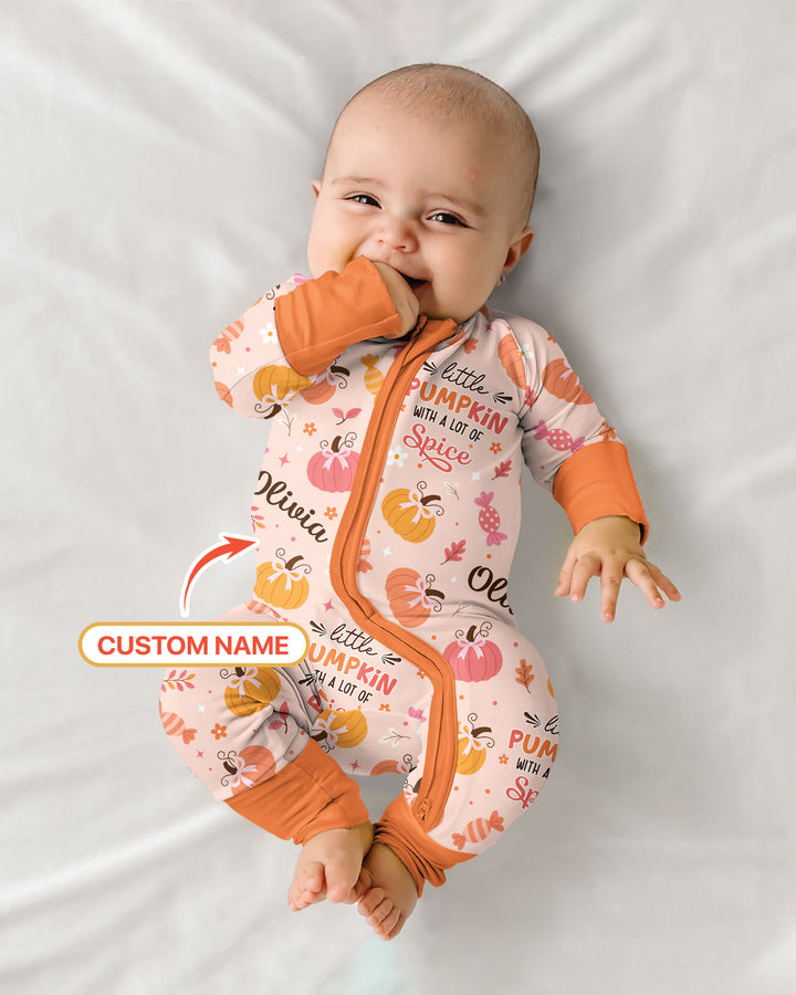 Custom Name Little Pumpkin With A Lot Of Spice Bamboo Convertible Zippy