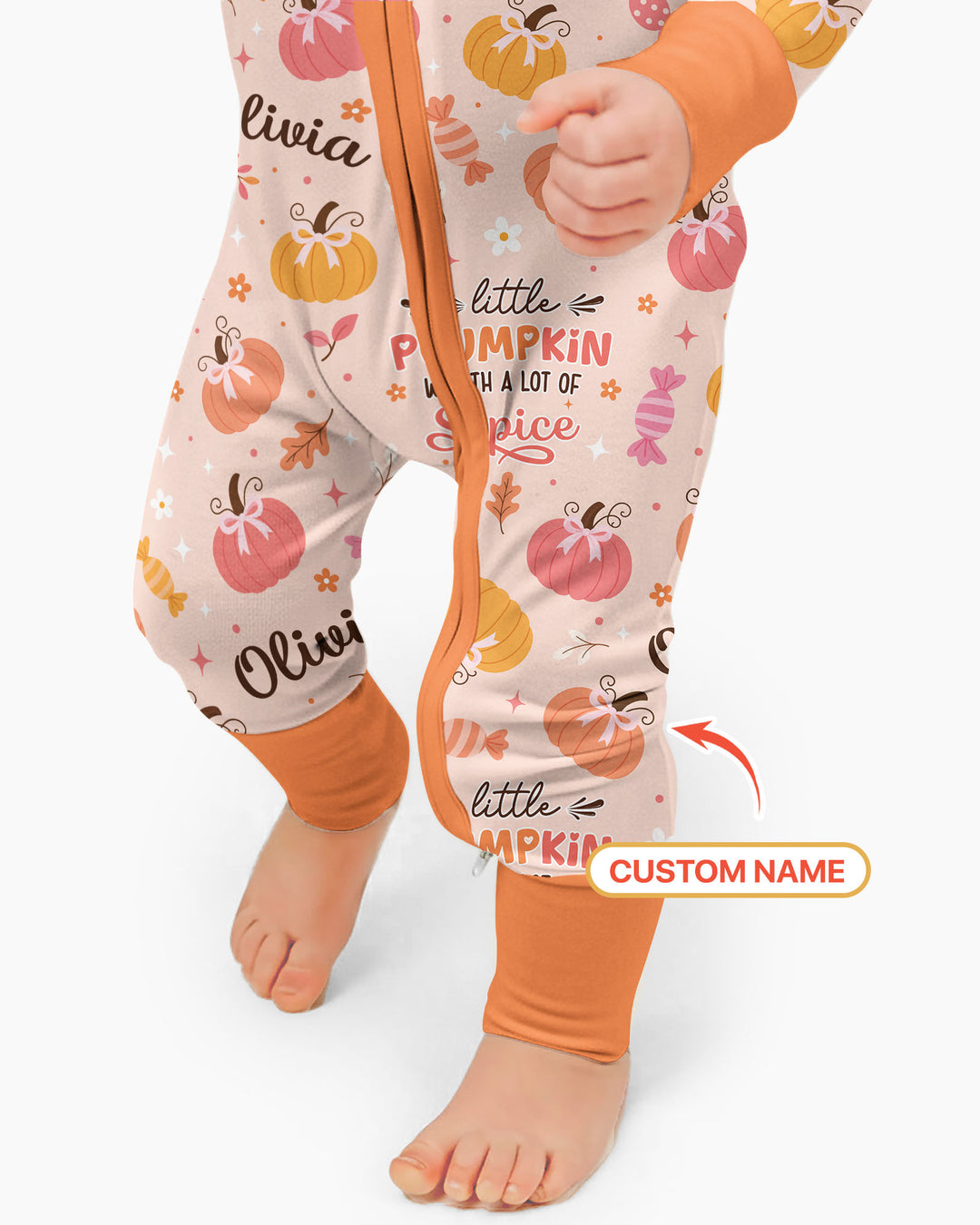 Custom Name Little Pumpkin With A Lot Of Spice Bamboo Convertible Zippy