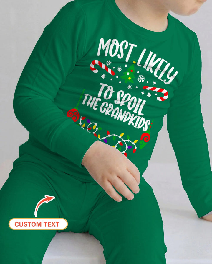 Custom Quotes Most Likely Christmas Bamboo Two Piece Long Sleeve Pajama Set
