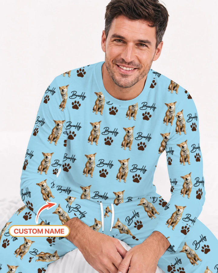 Personalized Pet Portrait Bamboo Men's Pajama Set