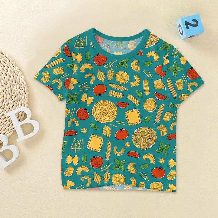 Pasta Party Two Piece Long Sleeve Pajama Set , Pasta Party Two Piece Long Sleeve Pajama Set - Long Pajama / 12-18M