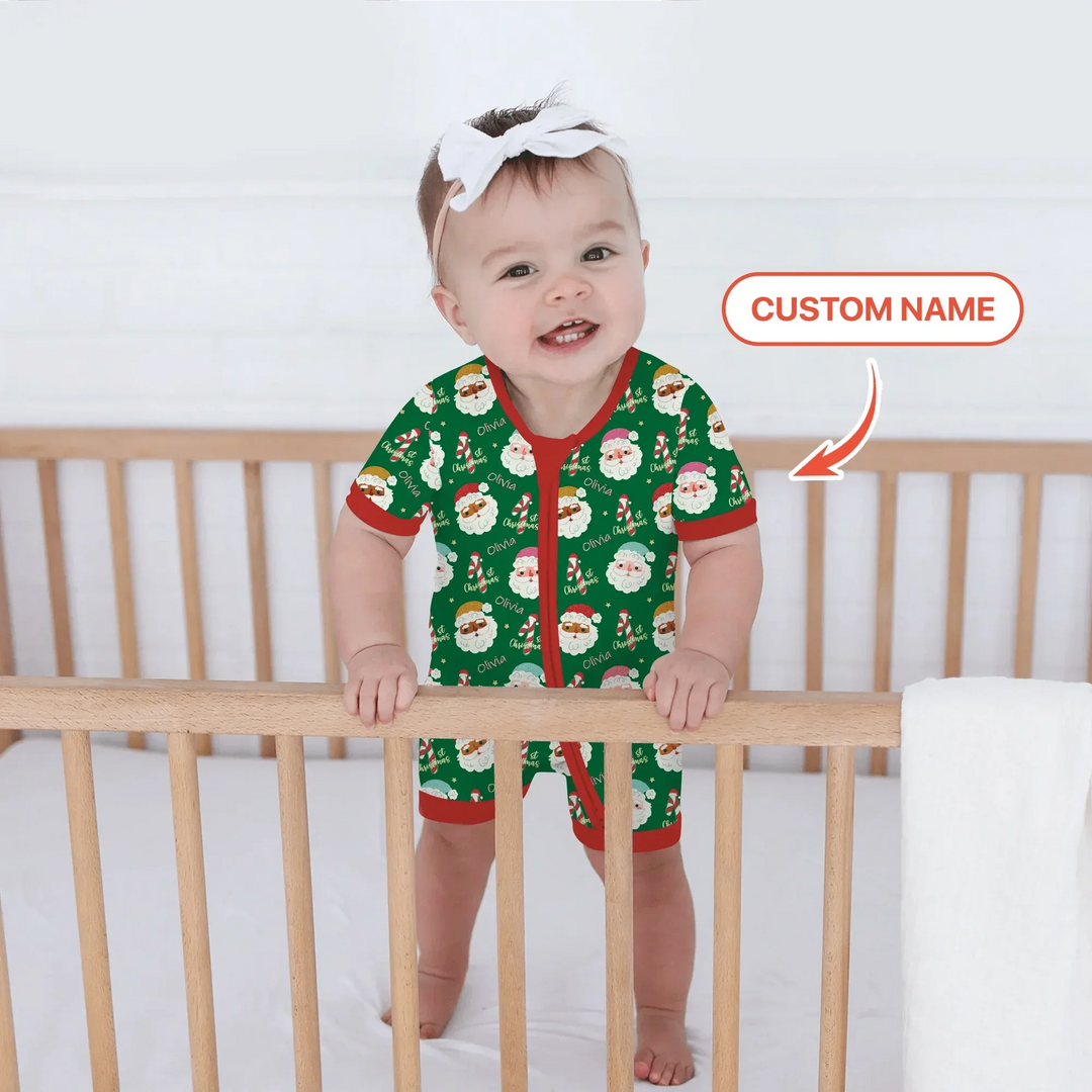 Personalized 1st Christmas Shorty Zippy , Personalized 1st Christmas Shorty Zippy - 0-3M