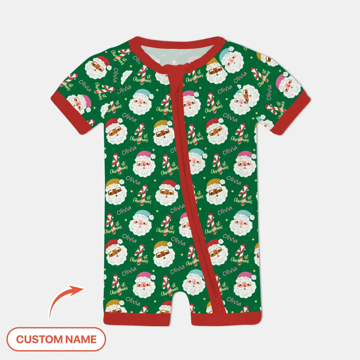 Personalized 1st Christmas Shorty Zippy , Personalized 1st Christmas Shorty Zippy - 0-3M