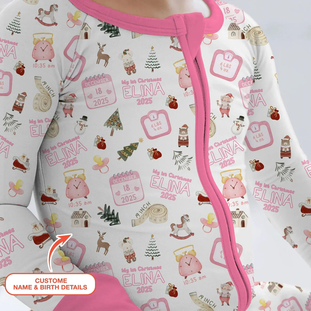 Personalized Baby's First Christmas Convertible Zippy , Personalized Baby's First Christmas Convertible Zippy - 0-3M