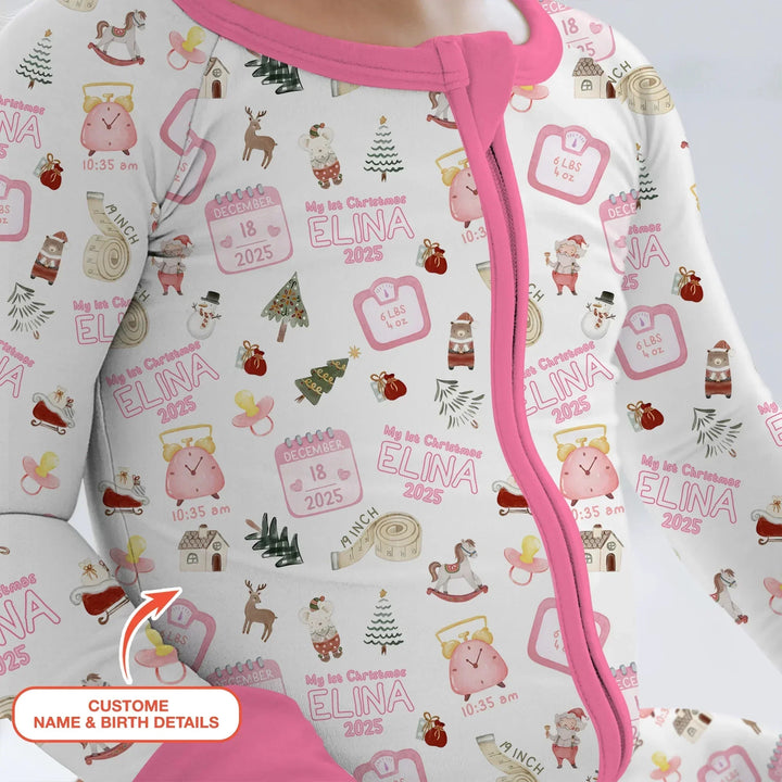 Personalized Baby's First Christmas Convertible Zippy , Personalized Baby's First Christmas Convertible Zippy - 0-3M