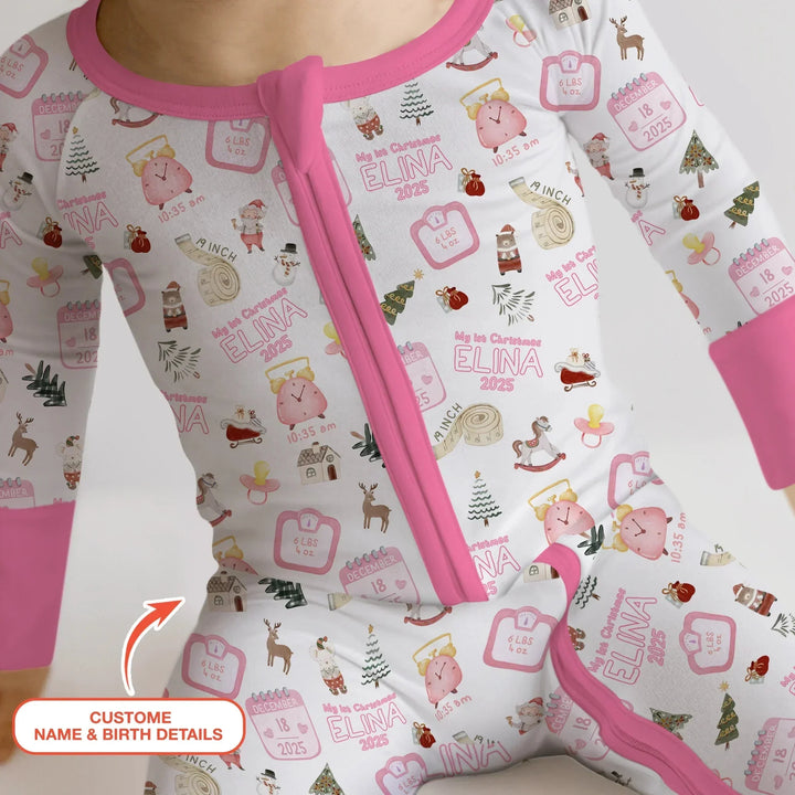 Personalized Baby's First Christmas Convertible Zippy , Personalized Baby's First Christmas Convertible Zippy - 0-3M