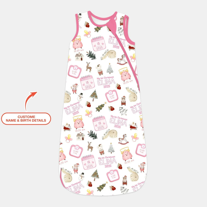 Personalized Baby's First Christmas Sleep Bag , Personalized Baby's First Christmas Sleep Bag - XS / 0.5 TOG