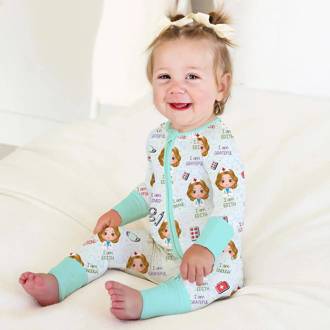 Personalized Dream Jobs Convertible Zippered Romper - Doctor , Personalized Dream Jobs Convertible Zippered Romper - Doctor - 0-3M