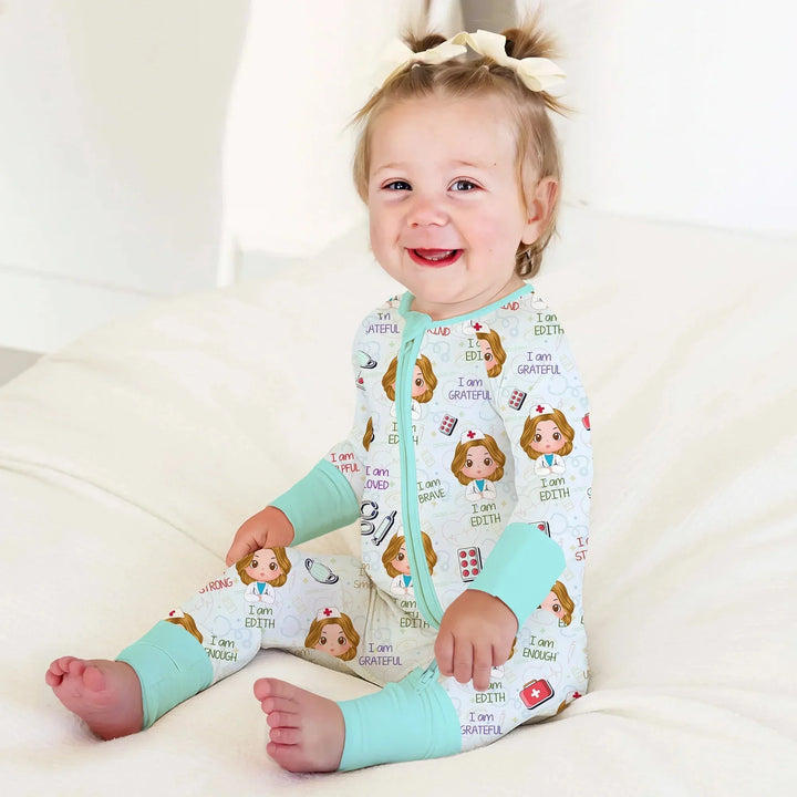 Personalized Dream Jobs Convertible Zippered Romper - Doctor , Personalized Dream Jobs Convertible Zippered Romper - Doctor - 0-3M