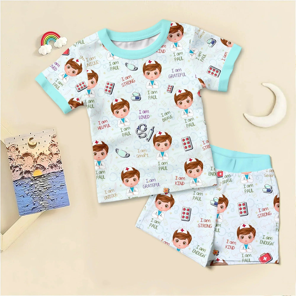 Personalized Dream Jobs Short Sleeve Shorts Pajama Set - Doctor , Personalized Dream Jobs Short Sleeve Shorts Pajama Set - Doctor - 12-18M