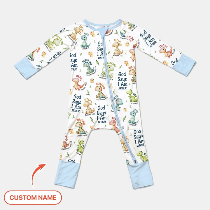 Personalized God Says I Am Dinosaur Convertible Zippy , Personalized God Says I Am Dinosaur Convertible Zippy - 0-3M