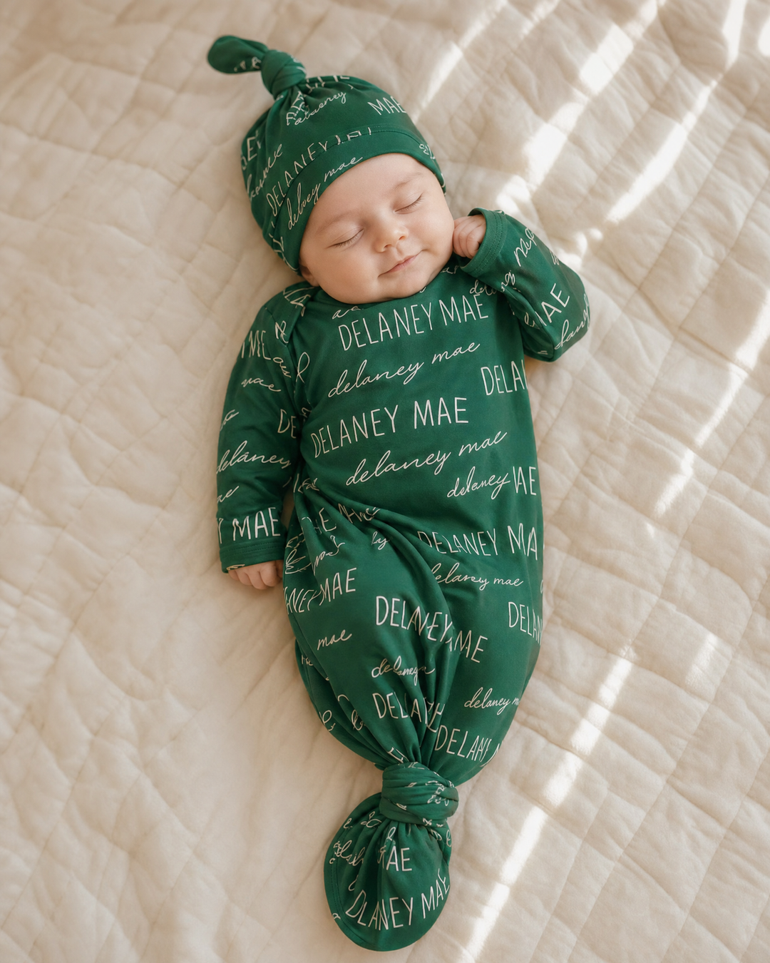 Personalized Baby Name Bamboo Knot Gown