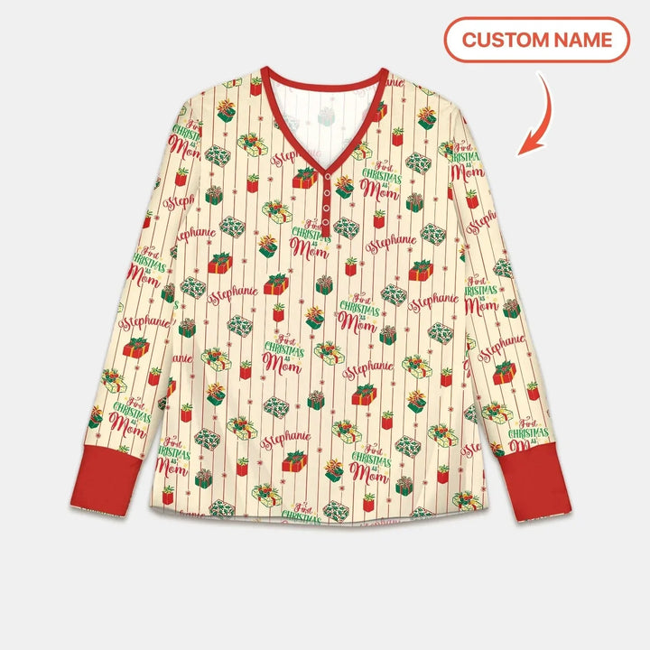 Personalized Our First Christmas Women Pajama Set , Personalized Our First Christmas Women Pajama Set - Only Shirt / S