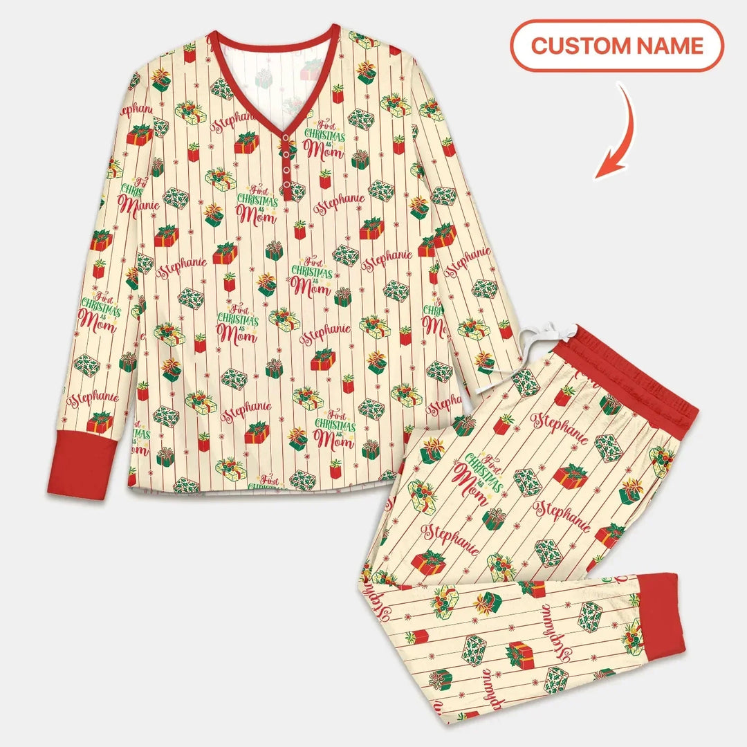 Personalized Our First Christmas Women Pajama Set , Personalized Our First Christmas Women Pajama Set - Only Shirt / S