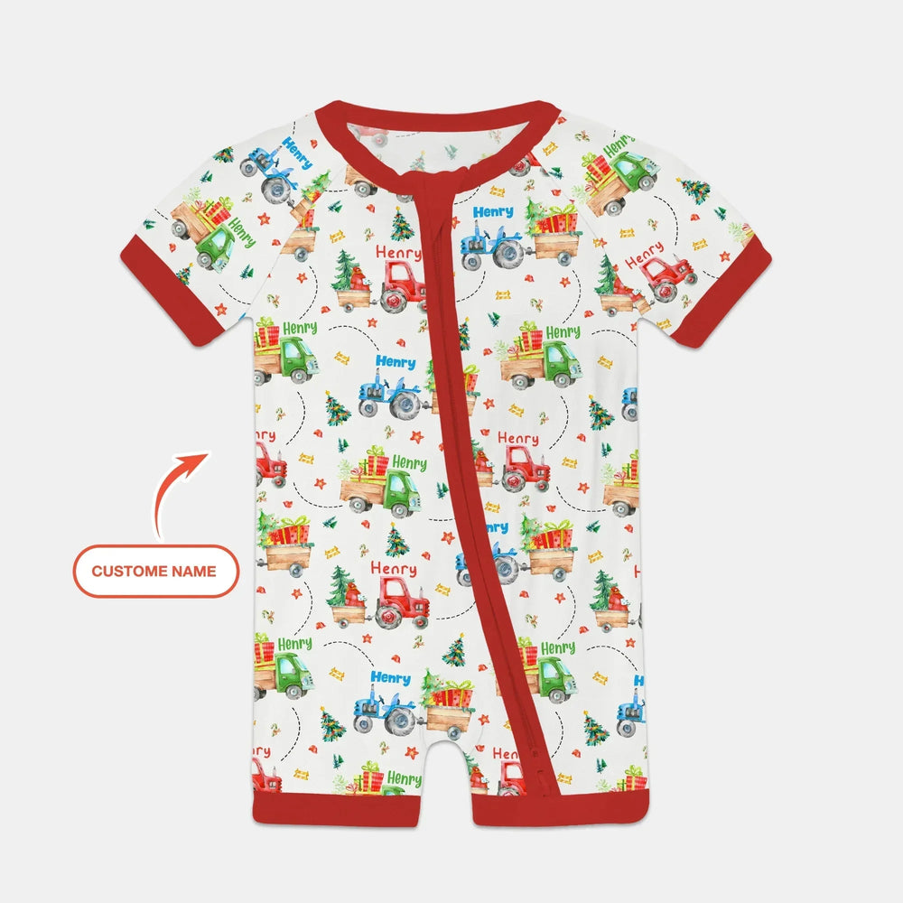 Personalized Santa's Little Builders Custom Name Shorty Zippy , Personalized Santa's Little Builders Custom Name Shorty Zippy - 0-3M