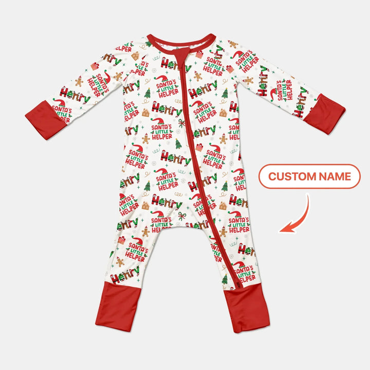 Personalized Santa's Little Helper Convertible Zippy , Personalized Santa's Little Helper Convertible Zippy - 0-3M