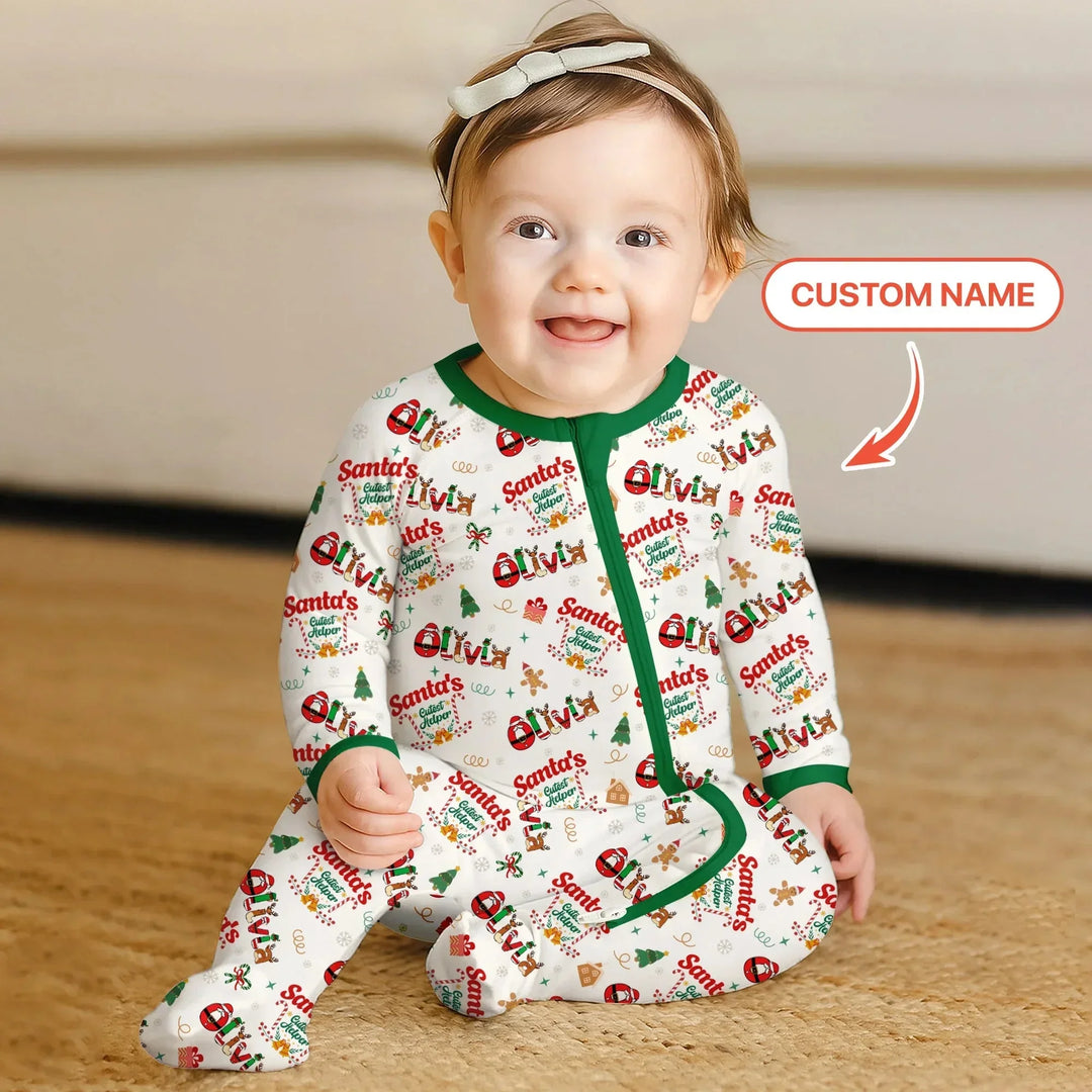 Personalized Santa's Little Helper Convertible Zippy , Personalized Santa's Little Helper Convertible Zippy - 0-3M