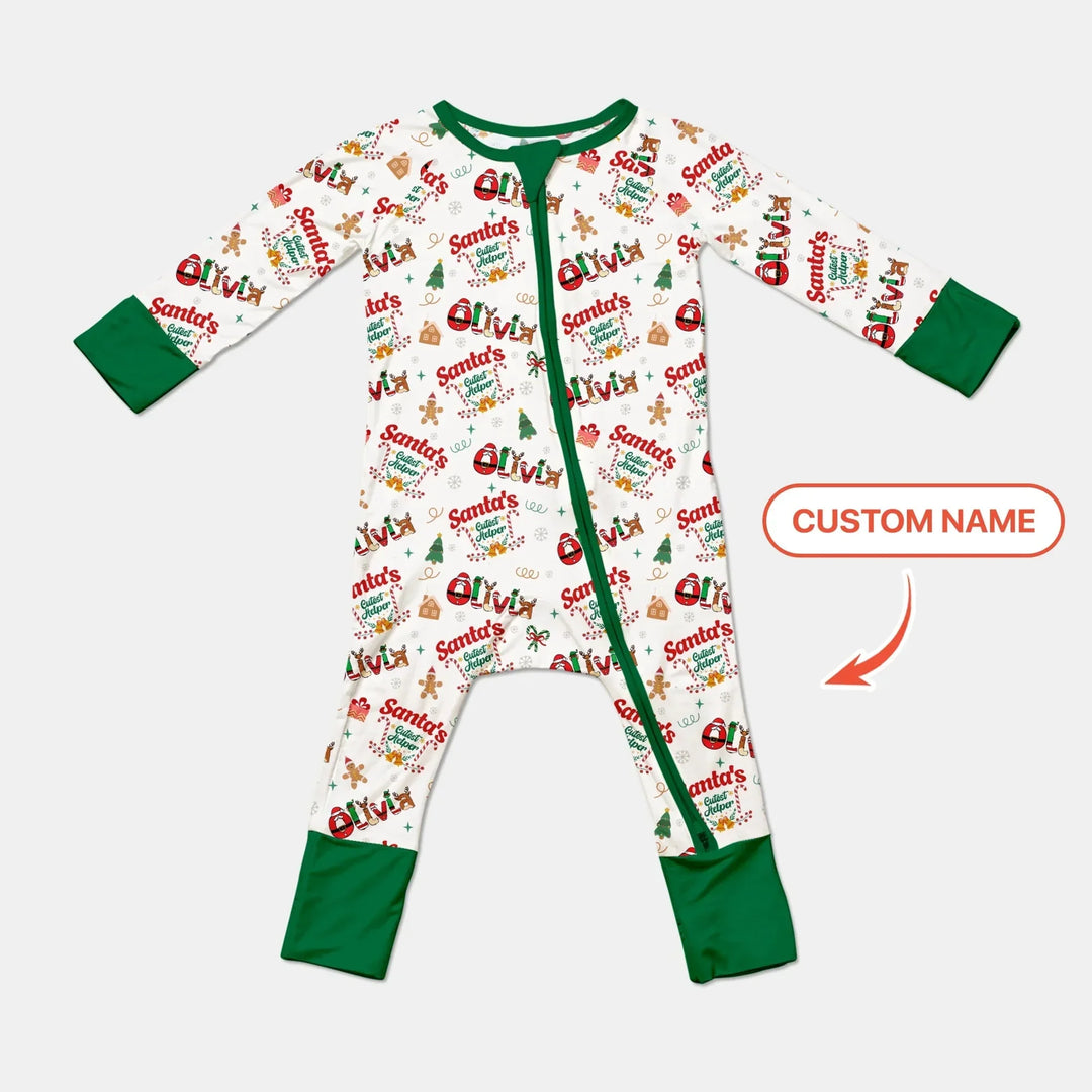 Personalized Santa's Little Helper Convertible Zippy , Personalized Santa's Little Helper Convertible Zippy - 0-3M