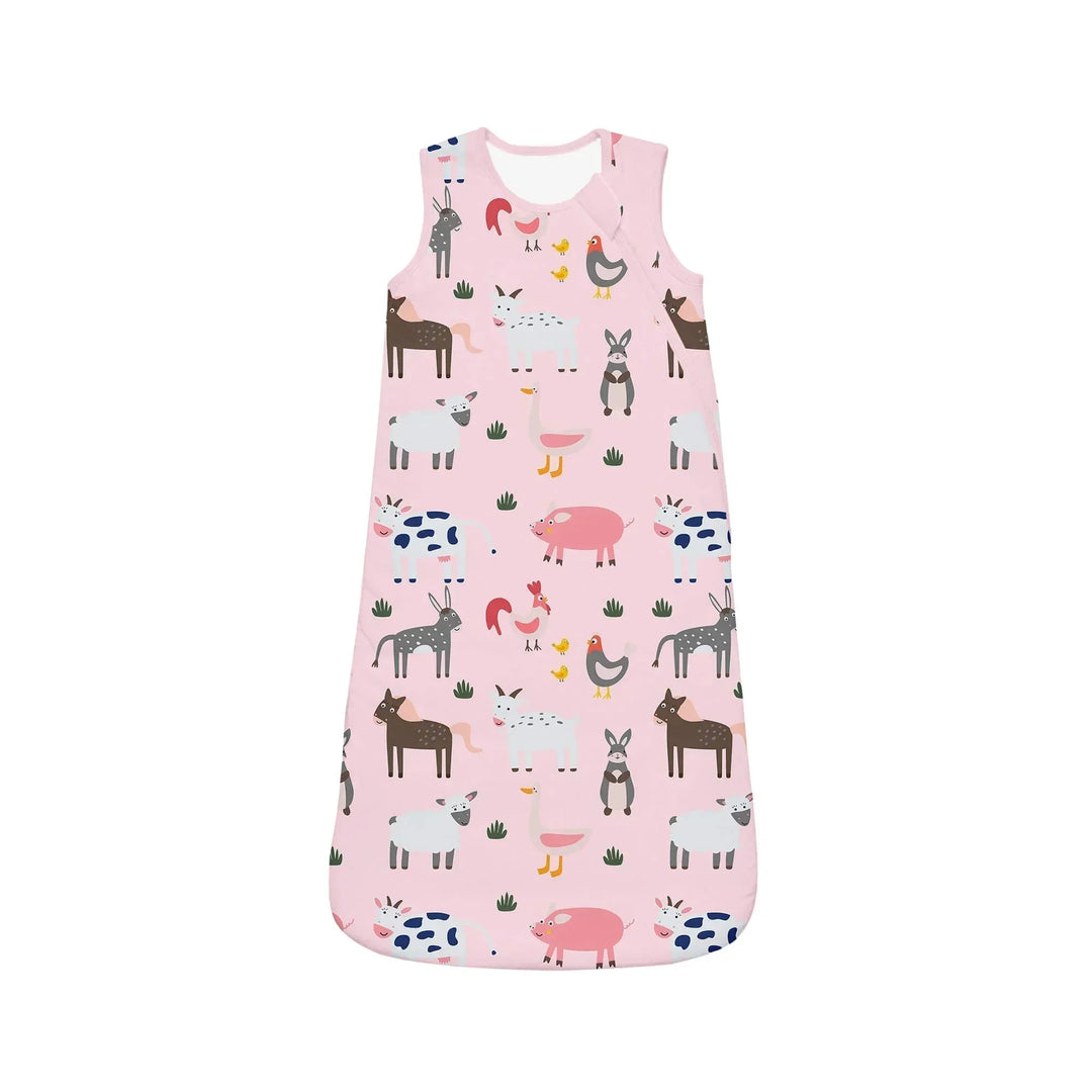 Pink Farm Animals Sleep Bag Lightweight 0.5 TOG , Pink Farm Animals Sleep Bag Lightweight 0.5 TOG - XS