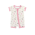 Pink Sleepy Farm Animals Shorty Zippered Romper , Pink Sleepy Farm Animals Shorty Zippered Romper - 0-3M
