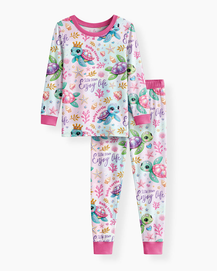 Baby Turtle Bamboo Two Piece Long Sleeve Pajama Set