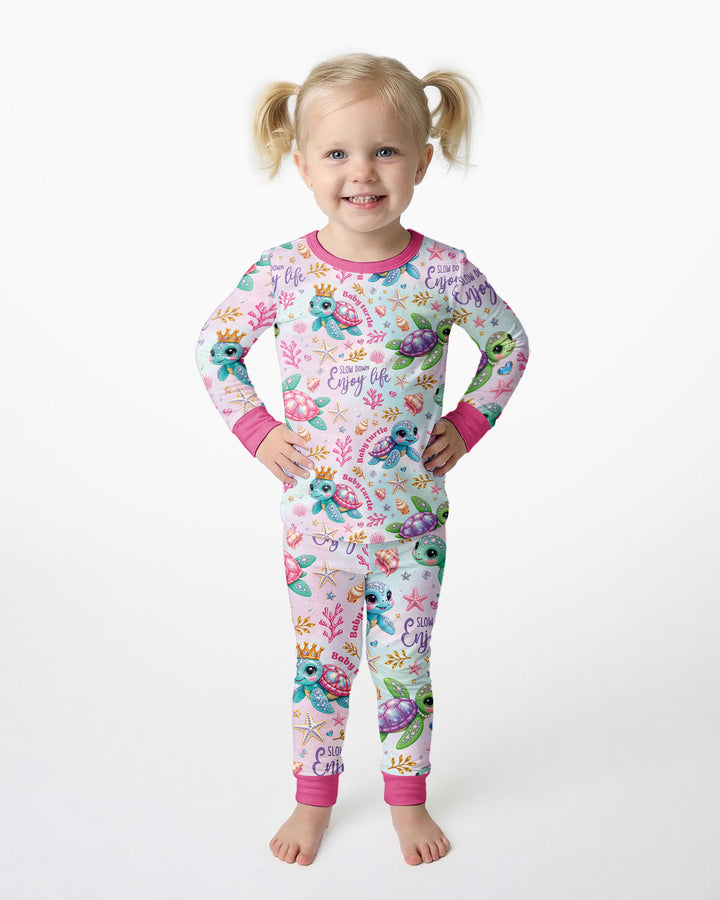 Baby Turtle Bamboo Two Piece Long Sleeve Pajama Set