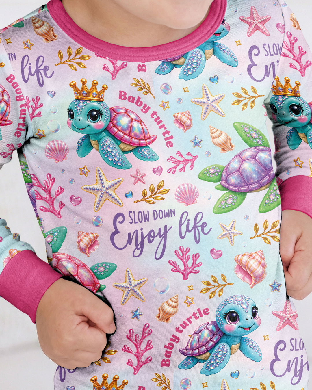 Baby Turtle Bamboo Two Piece Long Sleeve Pajama Set