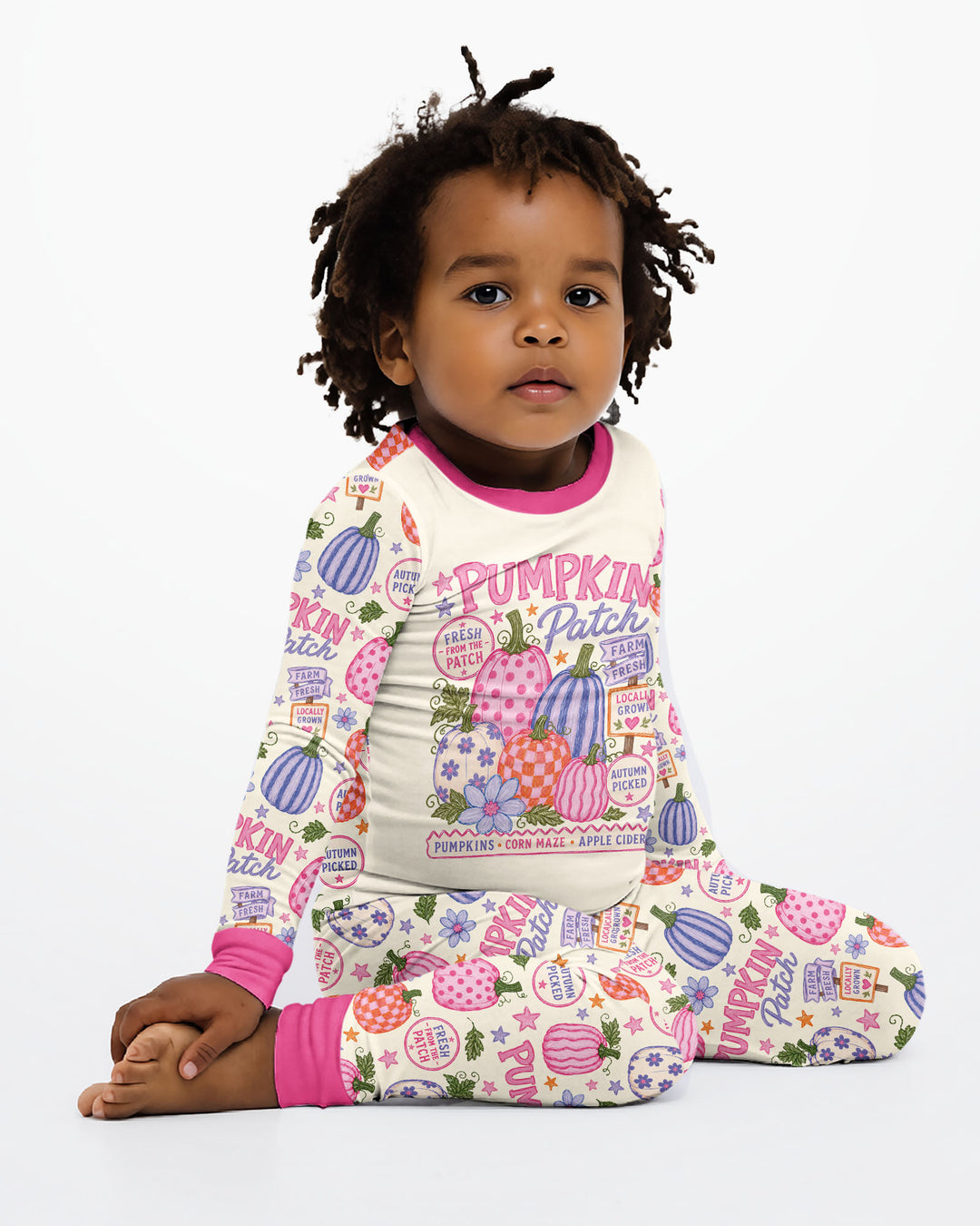 Whimsical Pumpkin Patch Bamboo Two Piece Long Sleeve Pajama Set