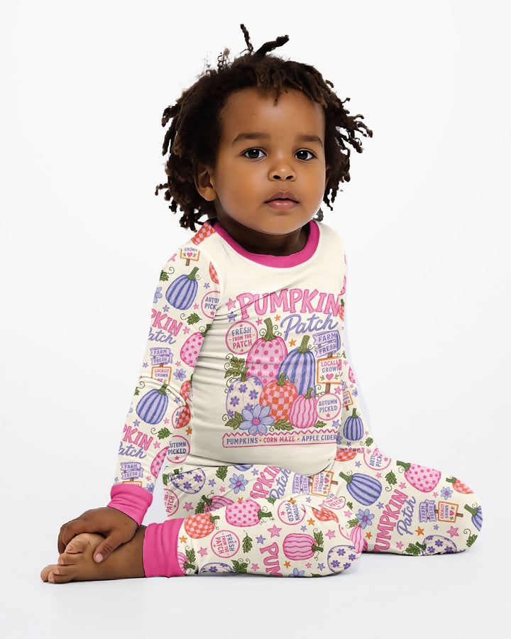 Whimsical Pumpkin Patch Bamboo Two Piece Long Sleeve Pajama Set