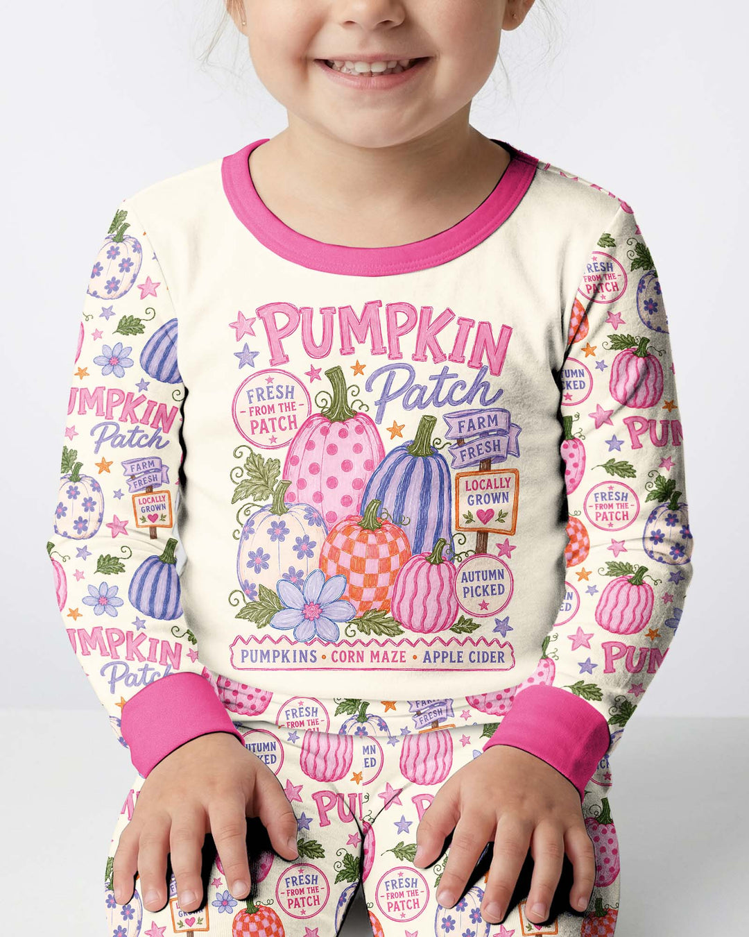 Whimsical Pumpkin Patch Bamboo Two Piece Long Sleeve Pajama Set