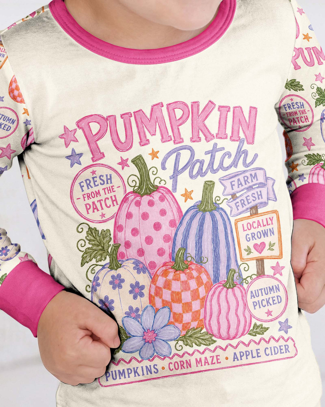 Whimsical Pumpkin Patch Bamboo Two Piece Long Sleeve Pajama Set